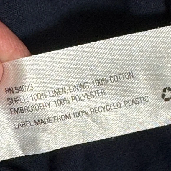 Banana Republic Baby 12-18 Month Navy Blue Linen Embroidered Jumper - Picture 7 of 13